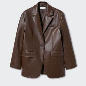 Mango Brown Faux Leather Jacket